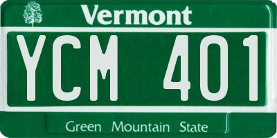 VT license plate YCM401