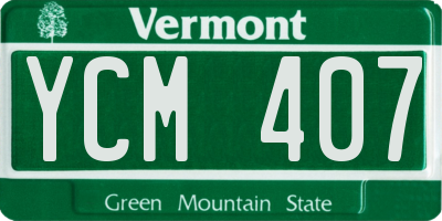 VT license plate YCM407