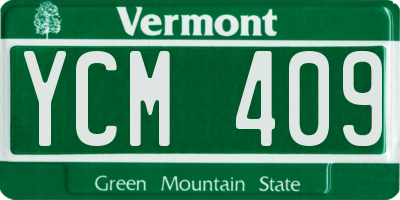 VT license plate YCM409