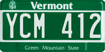 VT license plate YCM412