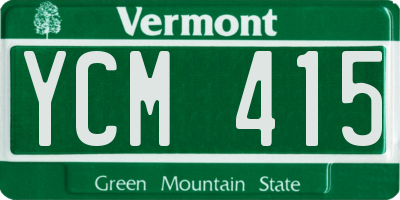 VT license plate YCM415