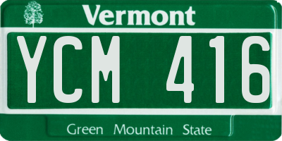 VT license plate YCM416