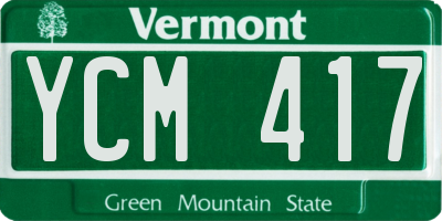 VT license plate YCM417