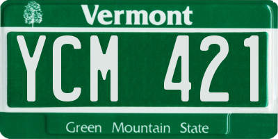 VT license plate YCM421