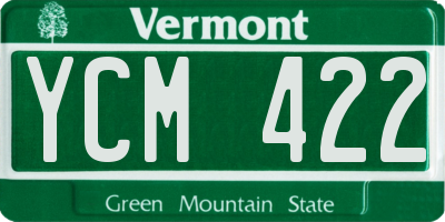 VT license plate YCM422