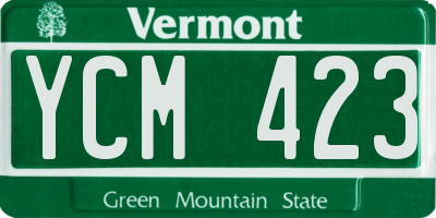 VT license plate YCM423