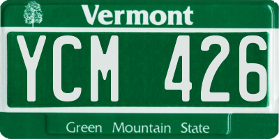 VT license plate YCM426