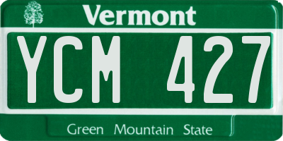 VT license plate YCM427