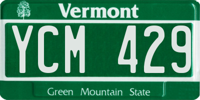 VT license plate YCM429