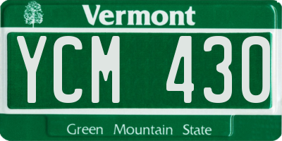 VT license plate YCM430