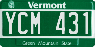 VT license plate YCM431