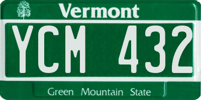VT license plate YCM432