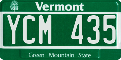 VT license plate YCM435
