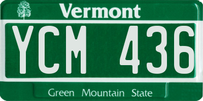 VT license plate YCM436