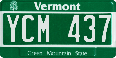 VT license plate YCM437