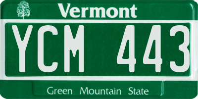 VT license plate YCM443