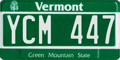 VT license plate YCM447