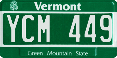 VT license plate YCM449