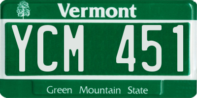 VT license plate YCM451