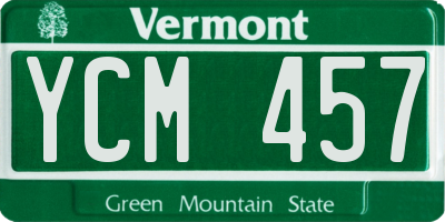 VT license plate YCM457