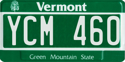 VT license plate YCM460