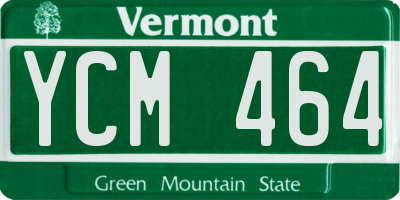 VT license plate YCM464