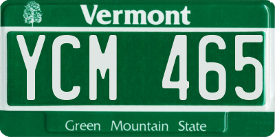 VT license plate YCM465