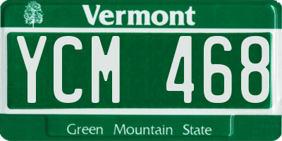 VT license plate YCM468