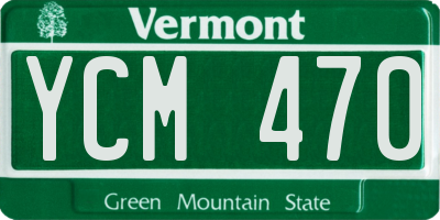 VT license plate YCM470
