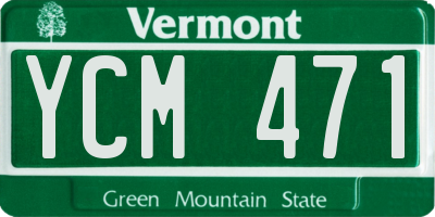 VT license plate YCM471
