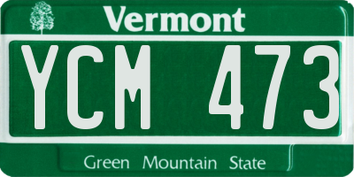 VT license plate YCM473