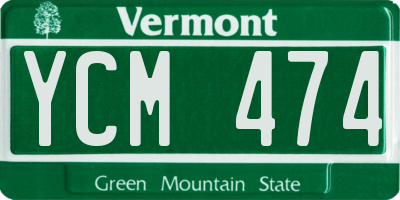 VT license plate YCM474