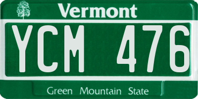 VT license plate YCM476