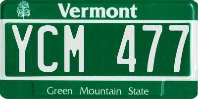 VT license plate YCM477