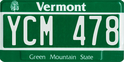 VT license plate YCM478