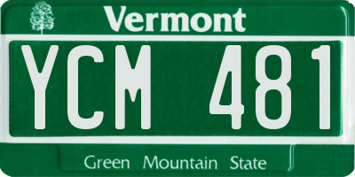 VT license plate YCM481