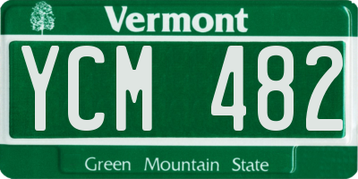 VT license plate YCM482