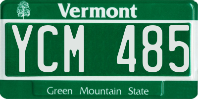 VT license plate YCM485