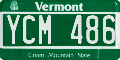 VT license plate YCM486