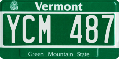 VT license plate YCM487