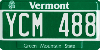 VT license plate YCM488