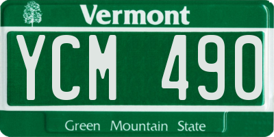 VT license plate YCM490