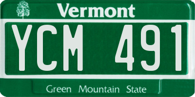 VT license plate YCM491