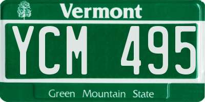 VT license plate YCM495