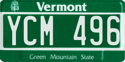 VT license plate YCM496