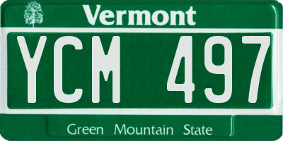 VT license plate YCM497