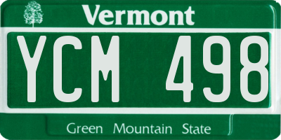 VT license plate YCM498