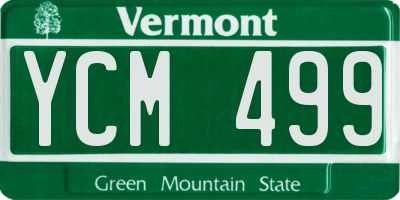 VT license plate YCM499