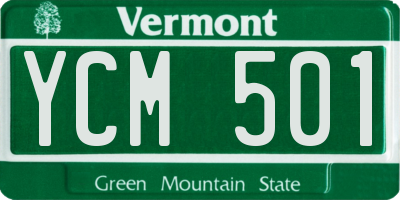 VT license plate YCM501