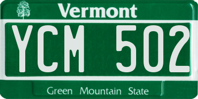 VT license plate YCM502
